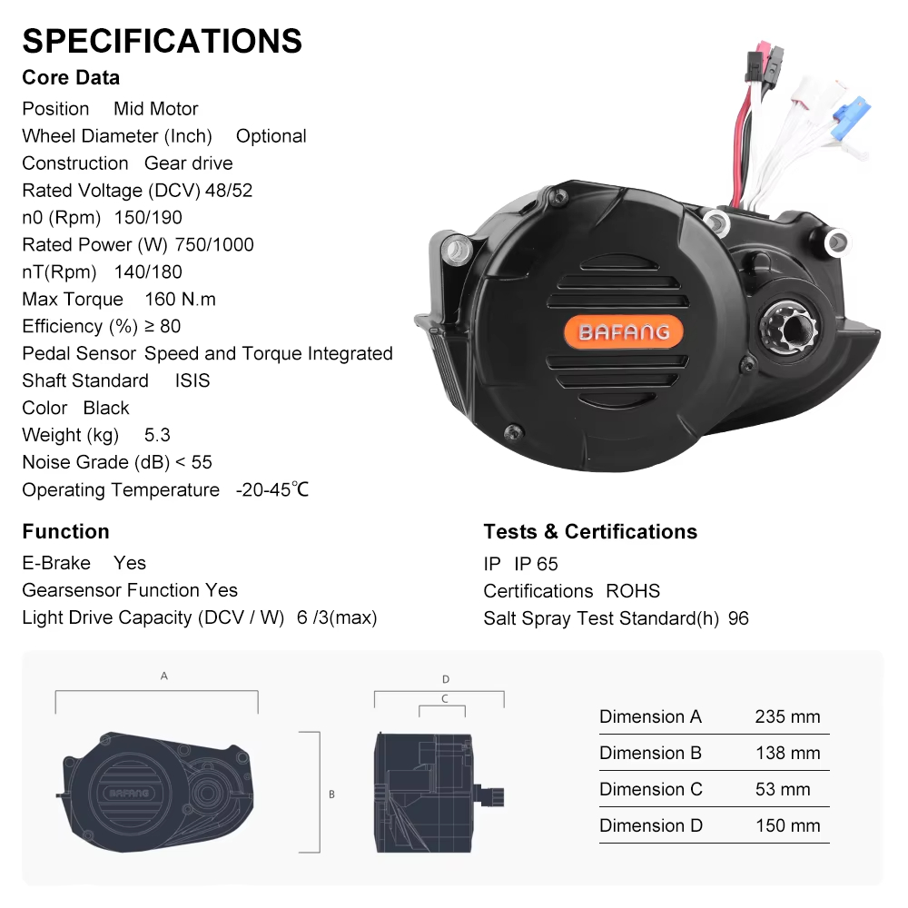Ebike Bafang M620 G510 48/52V  - Mid Drive Conversion Kit 1000W review and price
